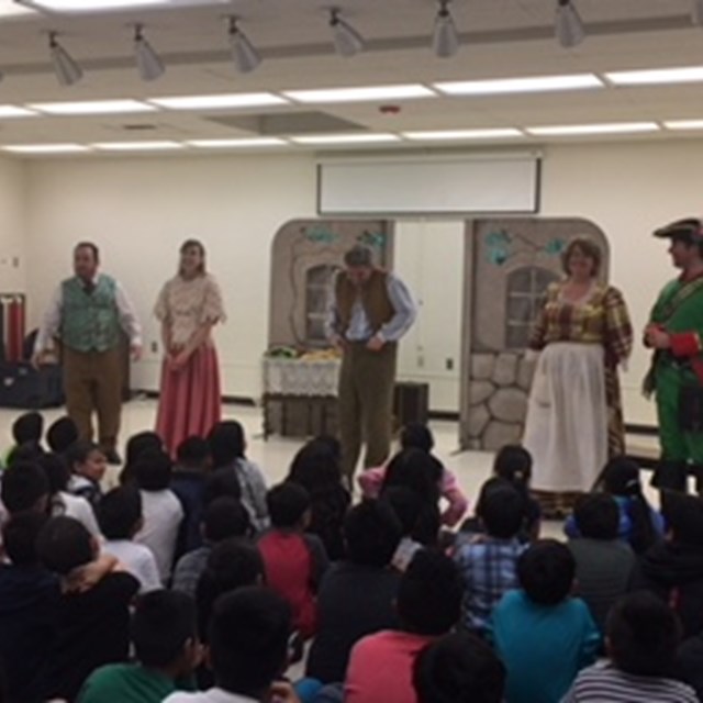 Our staff puts on a performance for an excited class of students.